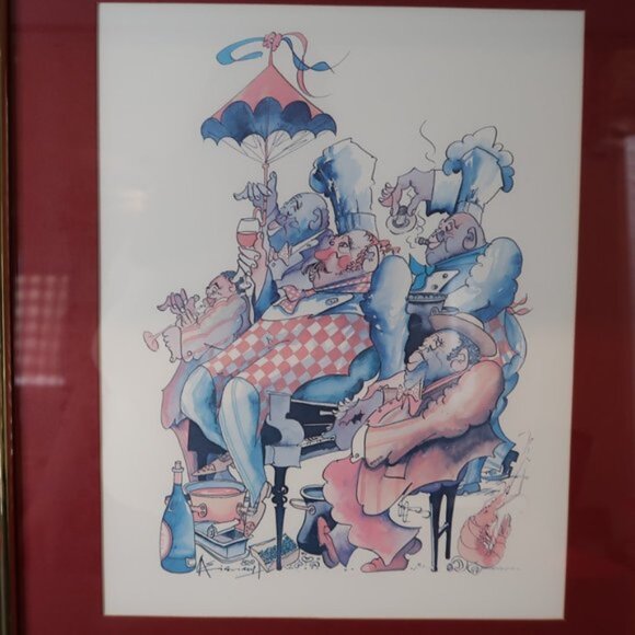 Leo Meiersdorff New Orleans Chefs Art Print French Quarter Famous Cooks Chef - Picture 3 of 7